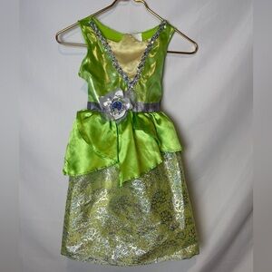 DISNEY PRINCESS AND THE FROG Costume Green Dress Up Green Sparkle Girls 4X-6X